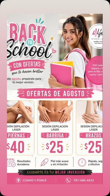 Oferta Back to School - Depilación Láser
